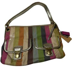 Coach Poppy Legacy Striped Sequin Hippie Bag